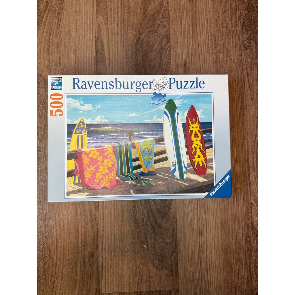 Ravensburger 500 Piece Beach Surfboard Jigsaw Puzzle Softclick Complete